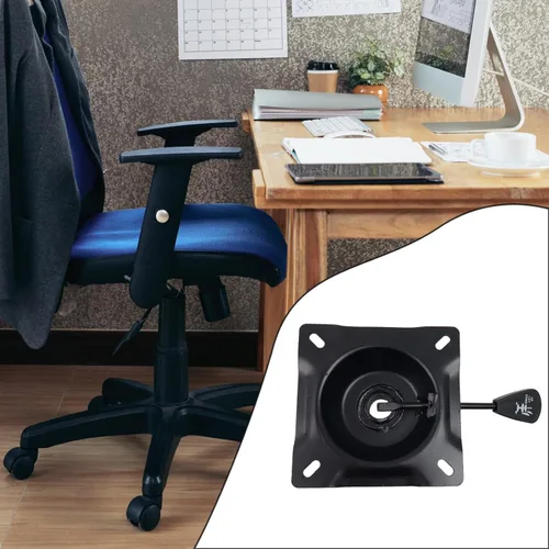 Vista 5 de Wealrit Base inclinable para silla de oficina, mecanismo de elevación de control resistente, placa base giratoria negra de 5.3 x 5.3 pulgadas