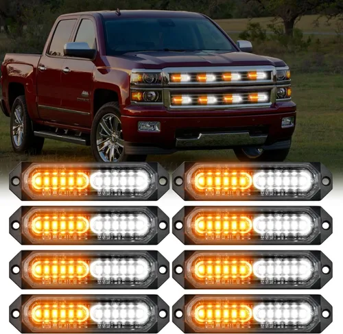 Vista 13 de Nilight 8 luces estroboscópicas LED con controlador 12 V 24 V función de sincronización verde luz de advertencia de peligro de emergencia 12 24 LED