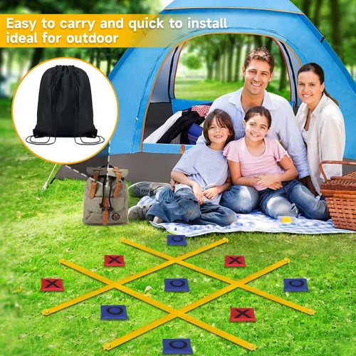 Vista 3 de VANPET Giant Tic Tac Toe Bean Bag Toss Games for Kids Adults Family, Large Outside Lawn Yard Backyard Carnival Field Day Game, Beach Picnic Camping