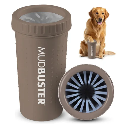 Vista 23 de Dexas MudBuster Limpiador portátil de patas para perros, grande, color blanco brillante, edición especial, suministros y accesorios de primera