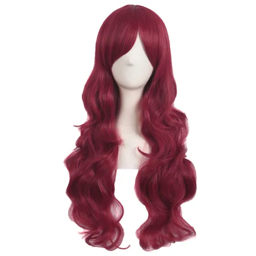 Vista 8 de MapofBeauty - Encantadora peluca larga y rizada para mujer, 28 pulgadas (70 cm), negro