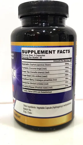 Vista 3 de Organic Cadane Suplementos de quercetina - 60 cápsulas de superalimentos