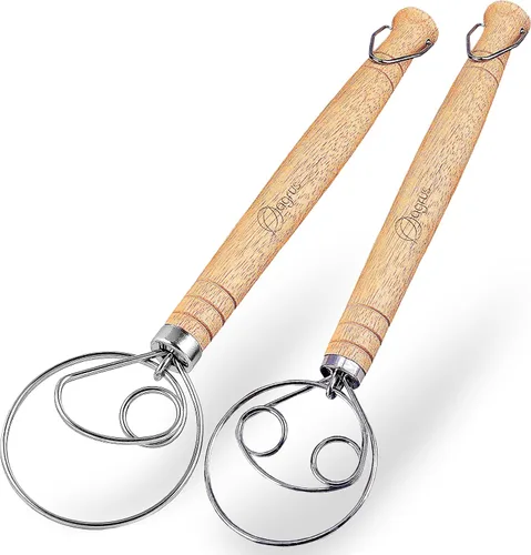 Vista 10 de Batidor de masa danés, herramientas para hacer pan, gancho de masa danés, batidora de masa de pan a mano, batidor de masa de pan para pastelería