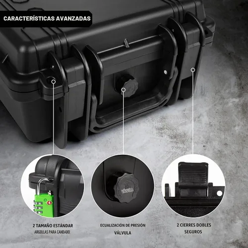 Vista 2 de Durabox Estuche Resistente a Todas Las Condiciones Climáticas 10 x 9 x 5” - Estuche de Viaje con Carcasa Rígida Aprobada por la TSA con Espuma