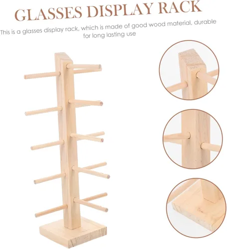 Vista 3 de Estante de exhibición de lentes y lentes de sol, soporte de almacenamiento para decoración de oficina en el hogar, organizador elegante para lentes