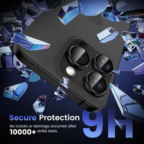 Vista 5 de Tensea Protector de lente de cámara Compatible para iPhone 17 Pro Max/17 Pro/15 Pro Max/15 Pro/16 Pro Max/16 Pro/14 Pro Max/14 Pro, Cubierta
