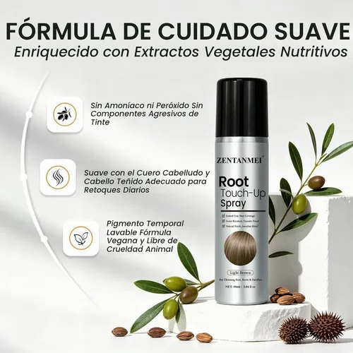 Vista 5 de Spray de retoque de raíz, spray de color temporal para el cabello Marrón claro
