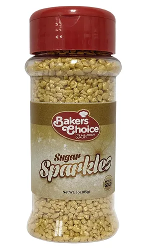 Vista 5 de Bakers Choice - Gránulos de azúcar dorados espumosos para aderezos de helado, chispas de azúcar doradas brillantes para hornear, sin lácteos, Kosher