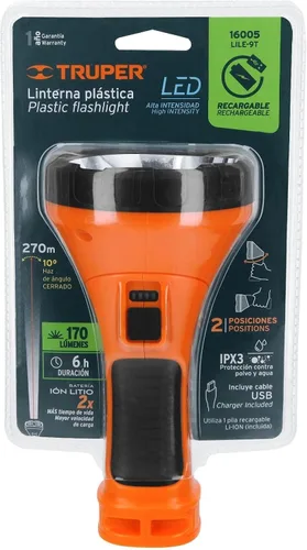 Vista 4 de TRUPER LILE-9T - Linterna recargable de 9 LED, 40 lúmenes