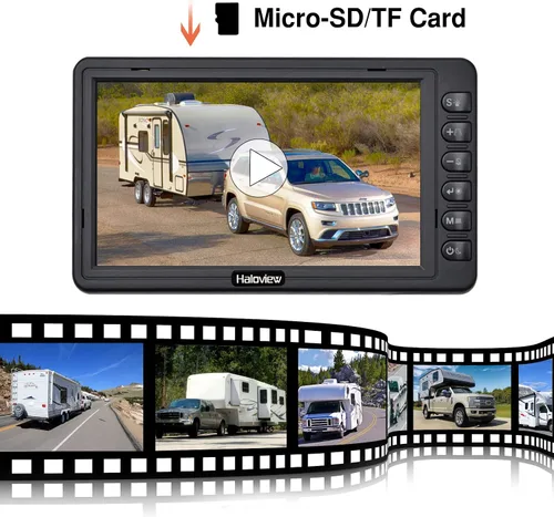 Vista 5 de Haloview S7P AI System 720P HD RV Cámara de respaldo inalámbrica Sistema de cámara de observación DVR incorporado y adaptador de sistema de monitor