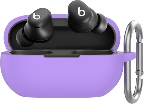 Vista 19 de Funda de silicona AhaStyle para Beats Powerbeats Pro 2 (2025) con kit de limpieza y mosquetón [Logotipo superior visible] Funda protectora completa