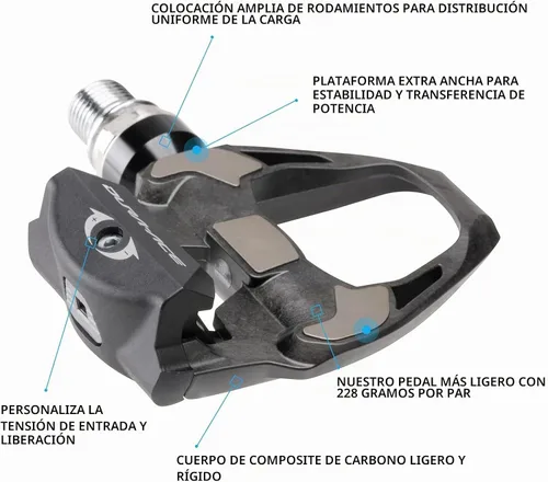 Vista 2 de SHIMANO DURA-ACE PD-R9100 Pedales de bicicleta de carretera superior