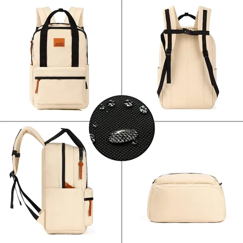 Vista 4 de Choco Mocha Mochila escolar de viaje para niñas adolescentes de 16 pulgadas, marrón (Basic-Brown), Mochilas Daypack