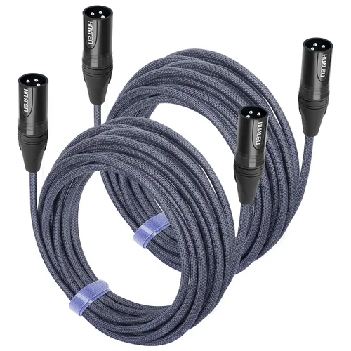 Vista 12 de Paquete de 2 cables de audio de equilibrio de 3 pines hembra a hembra, cables de conexión de micrófono de 3 pines, cables de conexión XLR hembra DMX