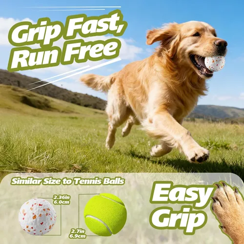 Vista 2 de FOXMM E-TPU - Pelotas de tenis interactivas alternativas para masticadores agresivos, juguetes masticables indestructibles para la dentición