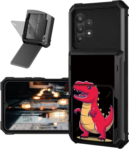 Vista 26 de Funda tipo cartera para Samsung Galaxy A32 5G con ranura para tarjetero, funda con tapa híbrida de doble capa, resistente, a prueba de golpes, funda