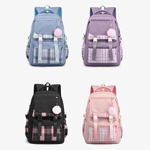 Vista 6 de Roffatide Mochila casual de negocios con estampado de anime, mochila de viaje para senderismo, viajes, 17 pulgadas, negro N (con bonitos colgantes)