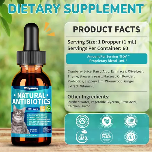 Vista 8 de Woyamay Antibióticos para Gatos, Antibiótico Natural para Alivio de Alergia, Salud del Tracto Urinario, Alivio de la Picazón y Cuidado