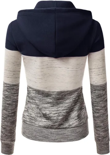 Vista 3 de DOUBLJU - Chaqueta ligera y delgada con capucha y cierre de cremallera para mujer, disponible en talla extragrande