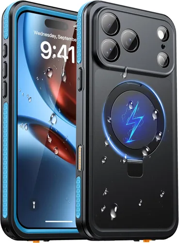Vista 25 de Oterkin Funda magnética impermeable para iPhone Air con [protector de pantalla integrado] [soporte invisible] [compatible con MagSafe]