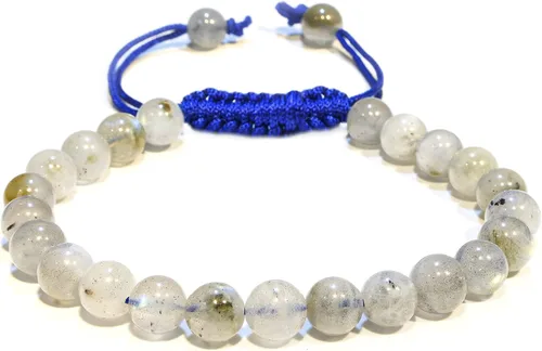 Vista 98 de Adjustable Crystal Bracelet – Gemstone Bead Bracelet with Adjustable Macrame String – Chic Gemstone Bracelet for Men and Women – 8mm Round Healing