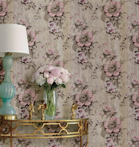 Vista 11 de 8190-10M - Papel tapiz vintage para despegar y pegar, 17.7 pulgadas x 32.8 pies, flores beige, papel de contacto extraíble, autoadhesivo