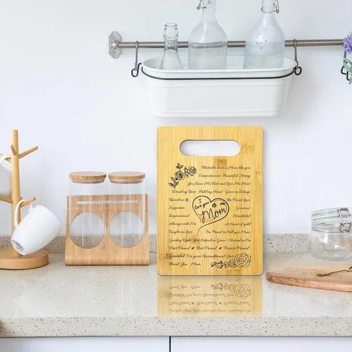 Vista 6 de Regalos para mamá de hija e hijo, regalos de cumpleaños para mamá, tabla de cortar de madera personalizada para mamá, regalos de cumpleaños