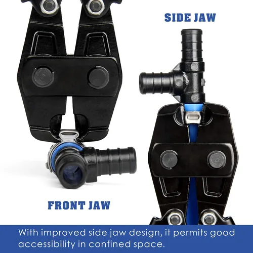 Vista 3 de iCrimp Herramienta de cincha PEX para abrazadera de acero inoxidable, sujeción vertical y paralela de 3/8 pulgadas a 1 pulgada -CRP650