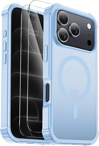 Vista 45 de [Usado] Funda para iPhone Air [compatible con MagSafe] [2 protectores de pantalla] [prueba de caídas de grado militar] Funda magnética resistente