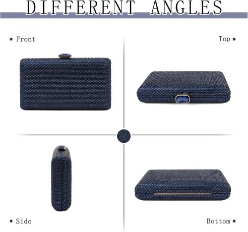 Vista 3 de KUANG! Bolsas de noche de cristal para mujer, bolsa de mano formal para fiesta, bolso de boda con diamantes de imitación, bolso de novia para fiesta