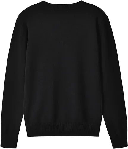 Vista 3 de SMINLING Pinker - Suéter para niños, uniforme escolar, cuello en V, ropa de algodón suave Negro