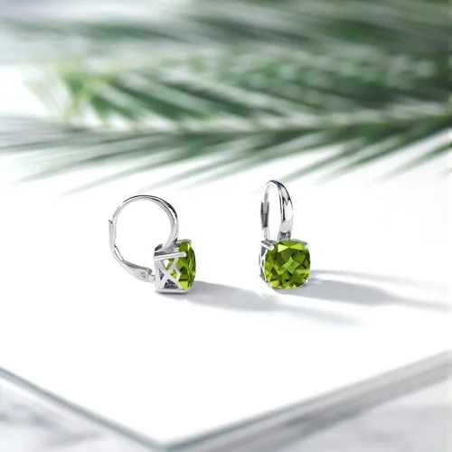 Vista 4 de Gem Stone King Aretes colgantes de plata de ley 925 de 0.315 in con piedra natal con piedra natal para mujer, joyería fina para su madre y esposa