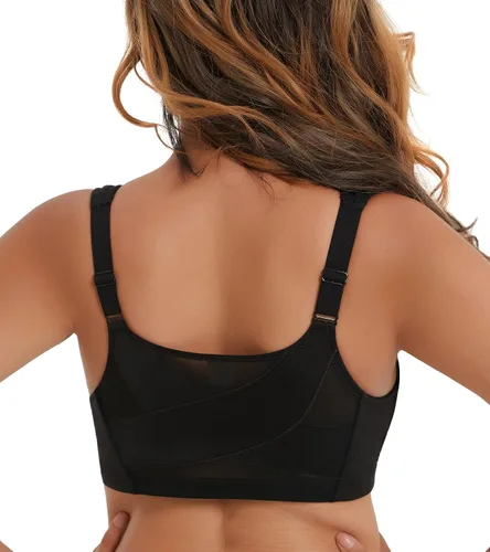 Vista 5 de HACI Sujetador de postura con cierre frontal para mujer, sin relleno, cobertura completa, soporte de espalda inalámbrico, cómodo soporte