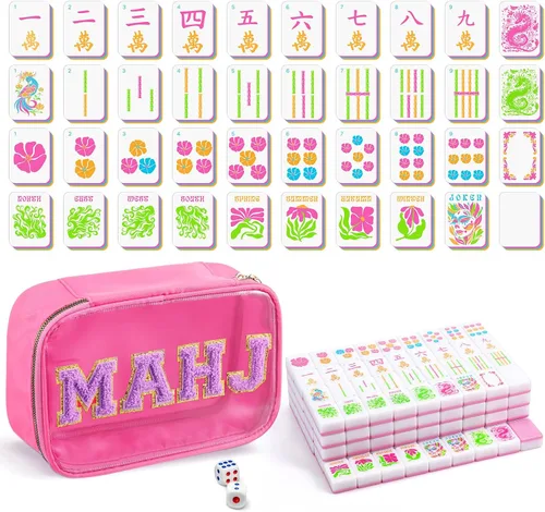 Vista 16 de Soulchen Red Green Plaid American Mahjong Tiles Accessory