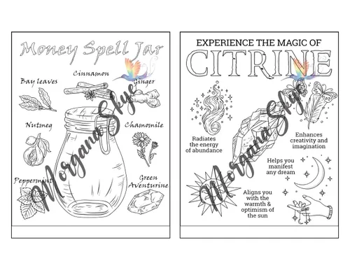 Vista 11 de Witchcraft Coloring Book for Adults Channel Your Creative Energy and Discover the Magic of Plants, Herbs, Crystals, and Beyond