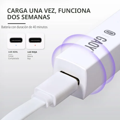 Vista 5 de GAOY Luz UV de mano para uñas de gel, mini lámpara de uñas, portátil inalámbrica recargable, curado rápido A-blanco