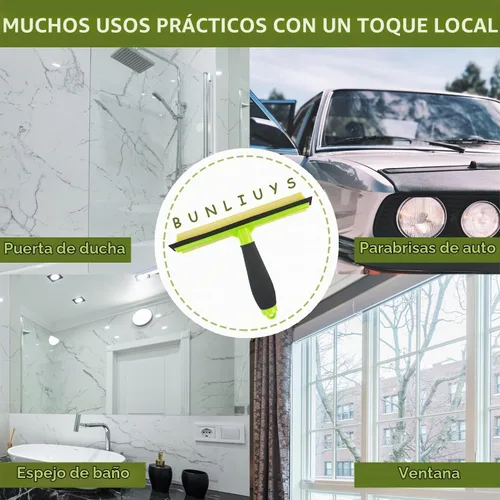 Vista 6 de Escobilla de Ducha Limpiacristales de Ventana Limpiador para Puertas de Ducha de Cristal, Herramienta de Limpieza de Ventanas 2 en 1 Raspador