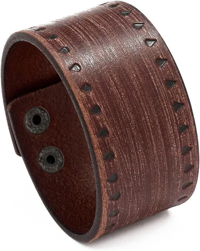 Vista 8 de Pulsera de cuero con patrón de impresión punk rock, brazalete ancho de puño
