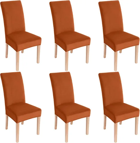 Vista 11 de Smiry - Fundas de terciopelo elásticas para sillas de comedor, juego de 2, ajuste suave, extraíbles, lavables, protector de silla de cocina Parsons