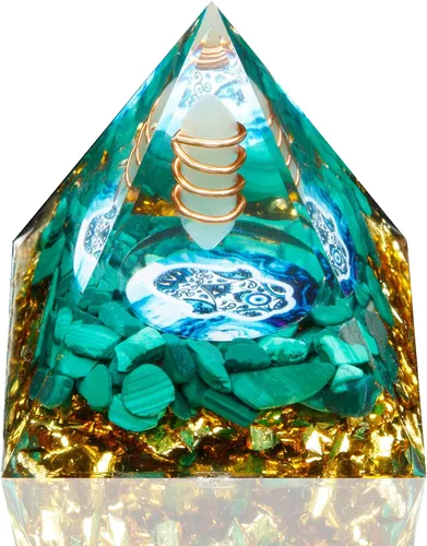 Vista 11 de Pirámide de cristales de orgón, (esmalte azul)