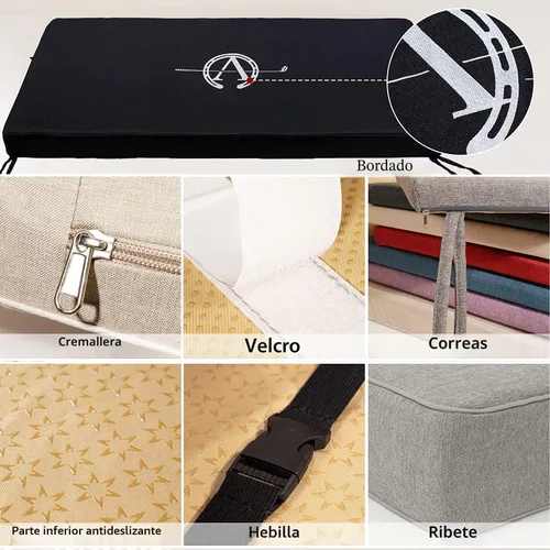 Vista 3 de Almohadillas de Cojín de Banco de Tamaño Personalizado para Muebles de Interior y Exterior, Asiento de Ventana, Sofá, Sillón, Columpio, Espuma