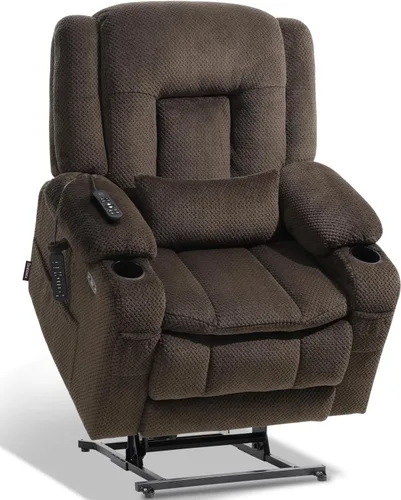 Vista 11 de EONIX Silla reclinable ancha para ancianos, silla elevadora de gran tamaño resistente de 400 libras con calor y masaje, reclinable elevador