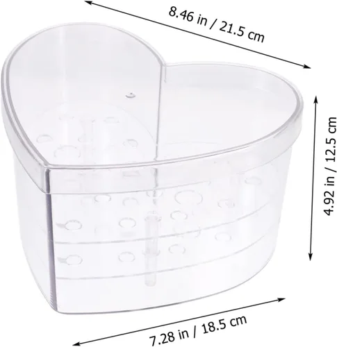 Vista 5 de Cabilock Caja de flores en forma de corazón Florero de acrílico florero de mesa Centro de mesa Maceta de acrílico transparente vitrina de acrílico
