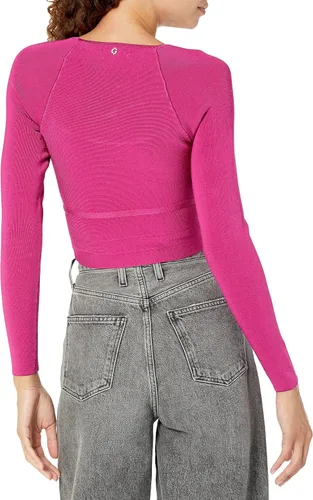 Vista 2 de GUESS Top corto de manga larga Zaylee Mirage para mujer