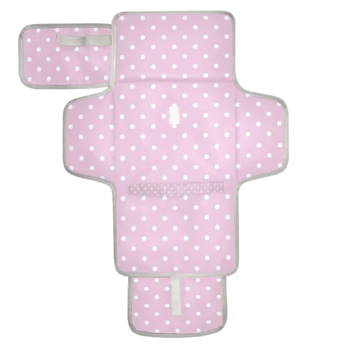 Vista 35 de Cambiador de pañales portátil, cambiador de pañales de viaje, impermeable, plegable, ligero, cambiador de bebé con almohada incorporada, perezosos