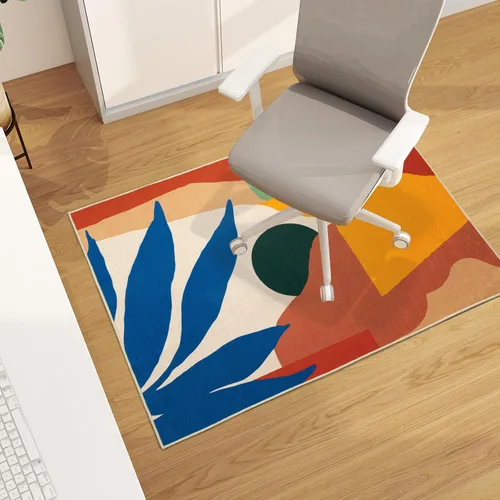 Vista 65 de Tapete para silla de oficina para suelo de madera dura, 48"x36" tapete protector de escritorio de computadora de fácil deslizamiento para silla Hoja