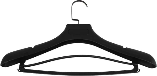 Vista 5 de DEDU Perchas de traje para hombre, paquete de 15 perchas de plástico extra anchas de 17.7 pulgadas, sin parachoques, portátiles, resistentes