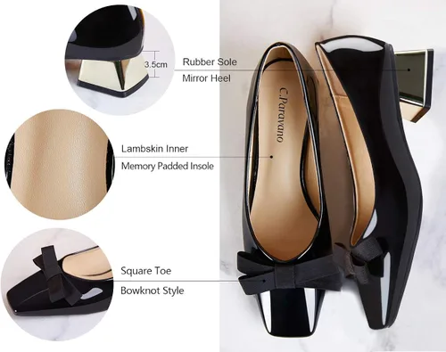 Vista 4 de C.Paravano Low Heel Shoes for Women I Women Pumps I Pumps Shoes Women I Block Heel Pumps I Block Heels for Women I Low Heels