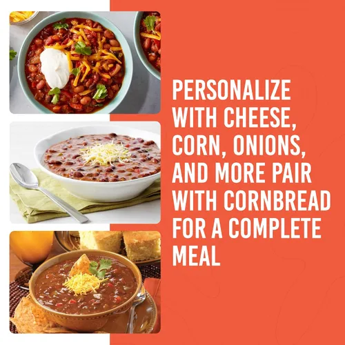 Vista 5 de Suministro de alimentos de emergencia Southwest Chili Mix, 34 porciones, vida útil de 10 años, 8 gramos de proteína por porción, certificado sin