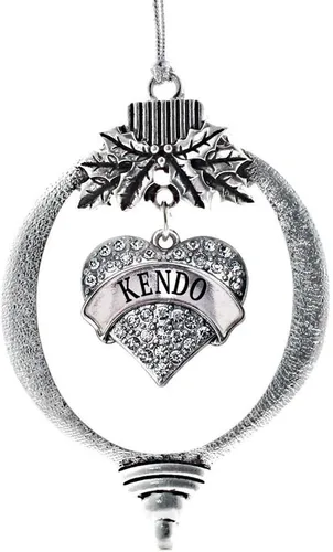 Vista 104 de Inspired Silver - Red Merry - Adorno de Navidad plateado - Adorno de árbol de Navidad con dije de corazón con circonita cúbica - Decoración colgante